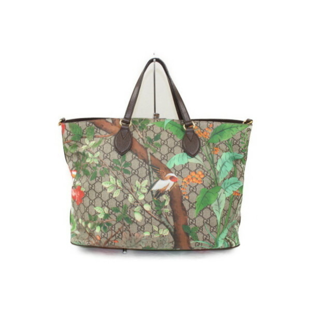 Gucci Tian Tote Bag Multicolor Coated Canvas Microfiber Soft GG Supreme Handbag - Picture 2 of 7